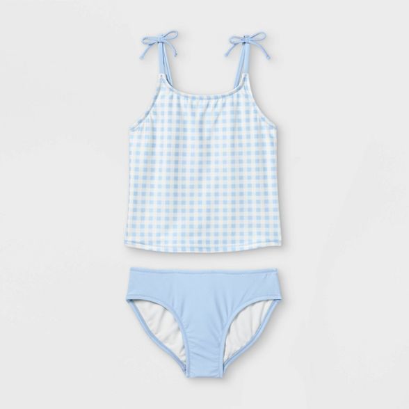 Girls' Gingham Tankini Set - Cat & Jack™ Blue | Target