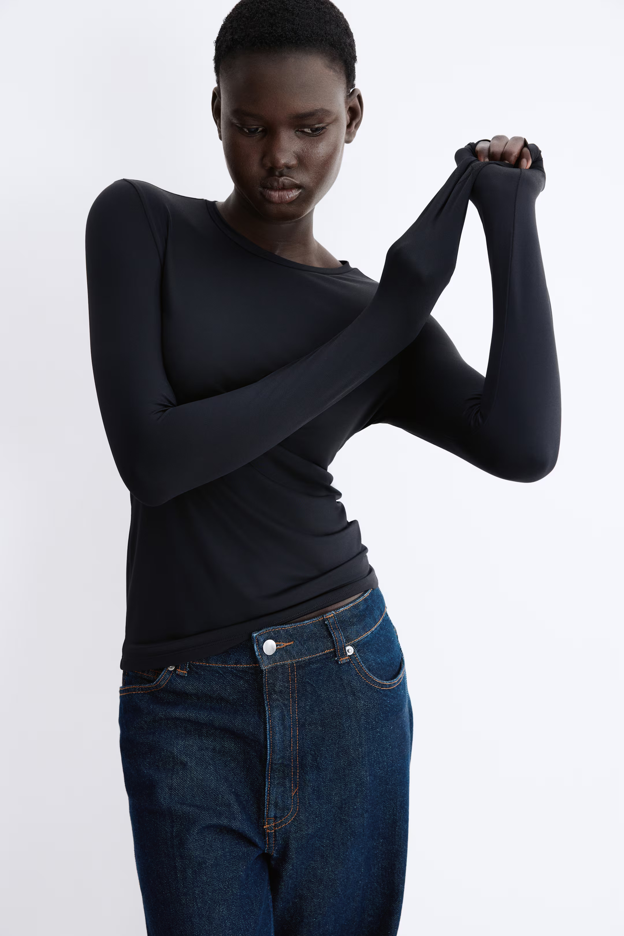 Long-sleeved microfibre top | H&M (UK, MY, IN, SG, PH, TW, HK)