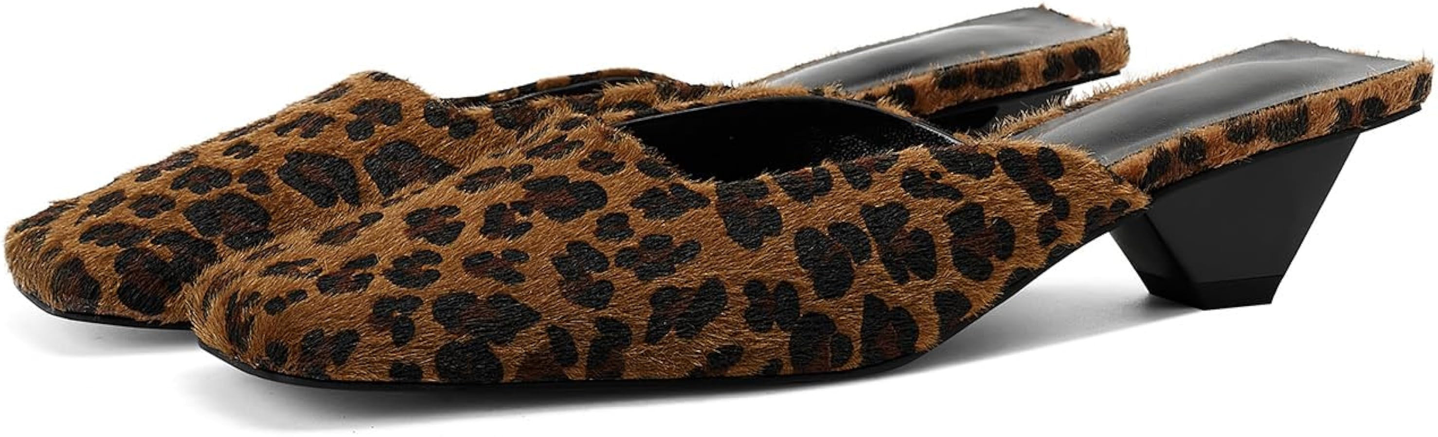 Satin Mid-low Heels Muller Sandals for Women,Women's Closed Square Toe Kitten Heels Slip On Pumps... | Amazon (US)