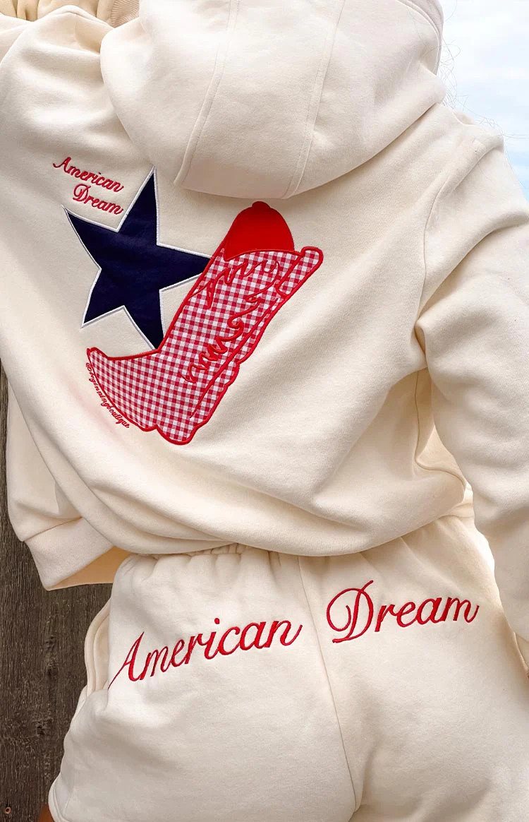 Beginning Cream American Dream Hoodie | Beginning Boutique (US)