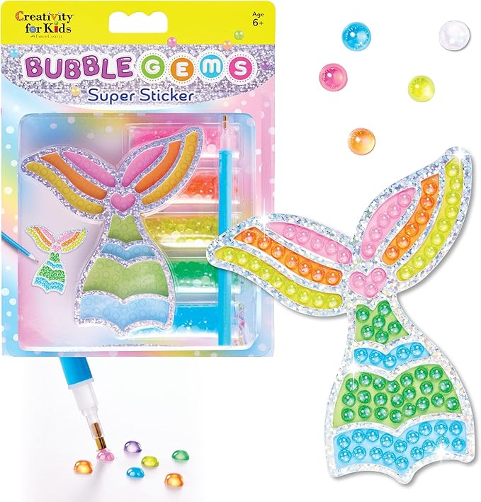 Creativity for Kids Bubble Gem Super Sticker: Mermaid, Crafts and Gifts for Girls, Mini Diamond P... | Amazon (US)