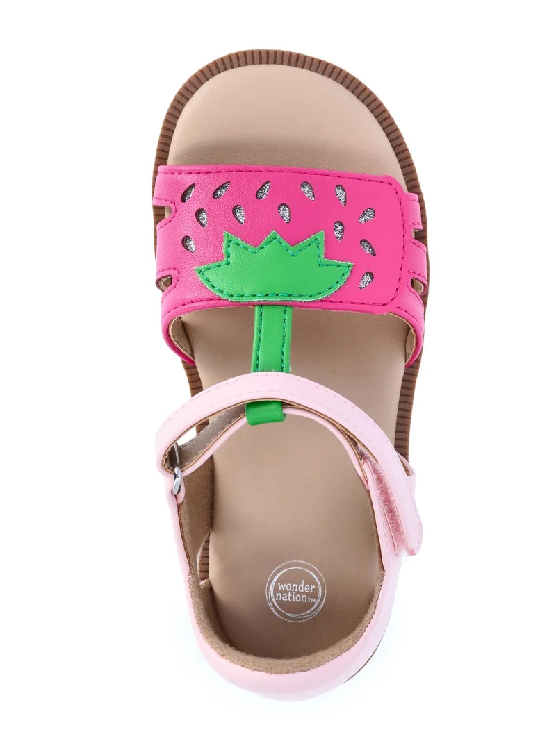 Wonder Nation Baby and Toddler Girls Fruit Sandals | Walmart (US)