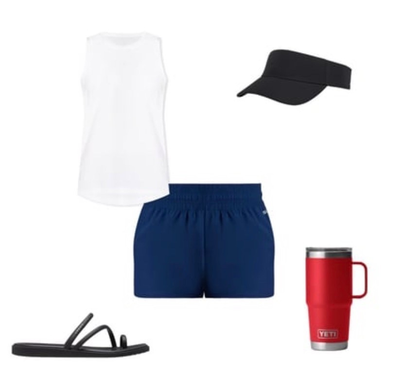 spring staples that you’ll use over and over again. 
White tank
Black visor
Yeti
Black strappy sandals
Comfy shorts


#LTKootd #LTKmomlife #LTKgrwm