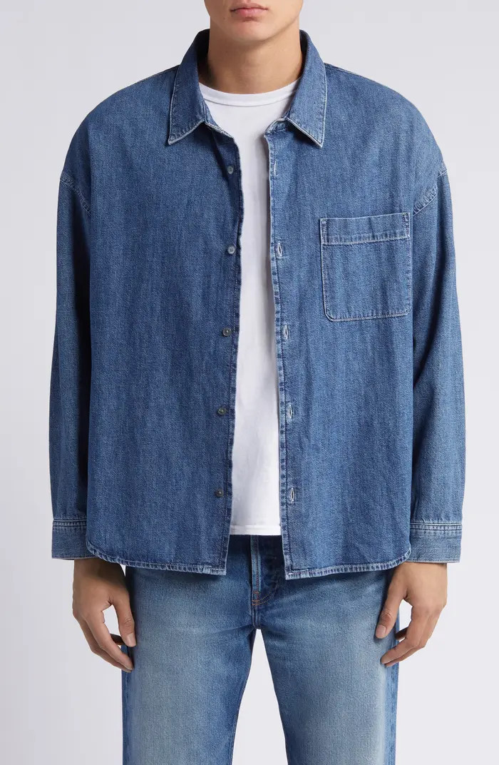 FRAME Relaxed Denim Button-Up Overshirt | Nordstrom | Nordstrom