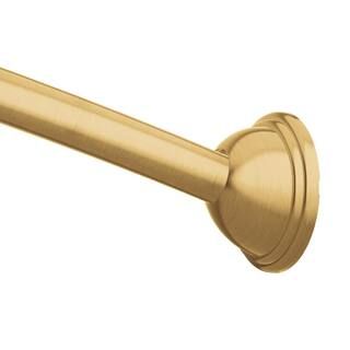 MOEN 54 in. - 72 in. Adjustable Length Curved Shower Rod in Brushed Gold CSR2160BG - The Home Dep... | The Home Depot