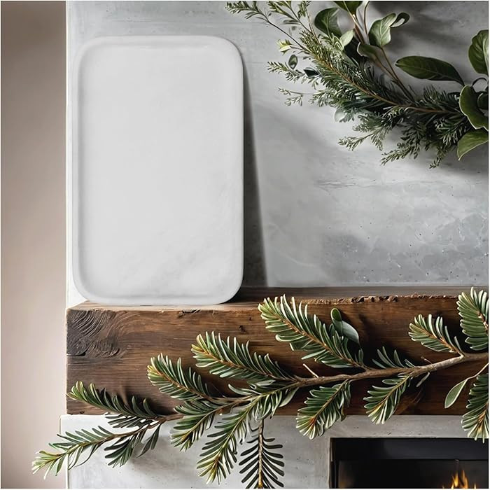 Yew & Tulip 14" x 8.5" Natural Marble Tray for Kitchen, Bathroom, Living Room – Serving/Decorat... | Amazon (US)
