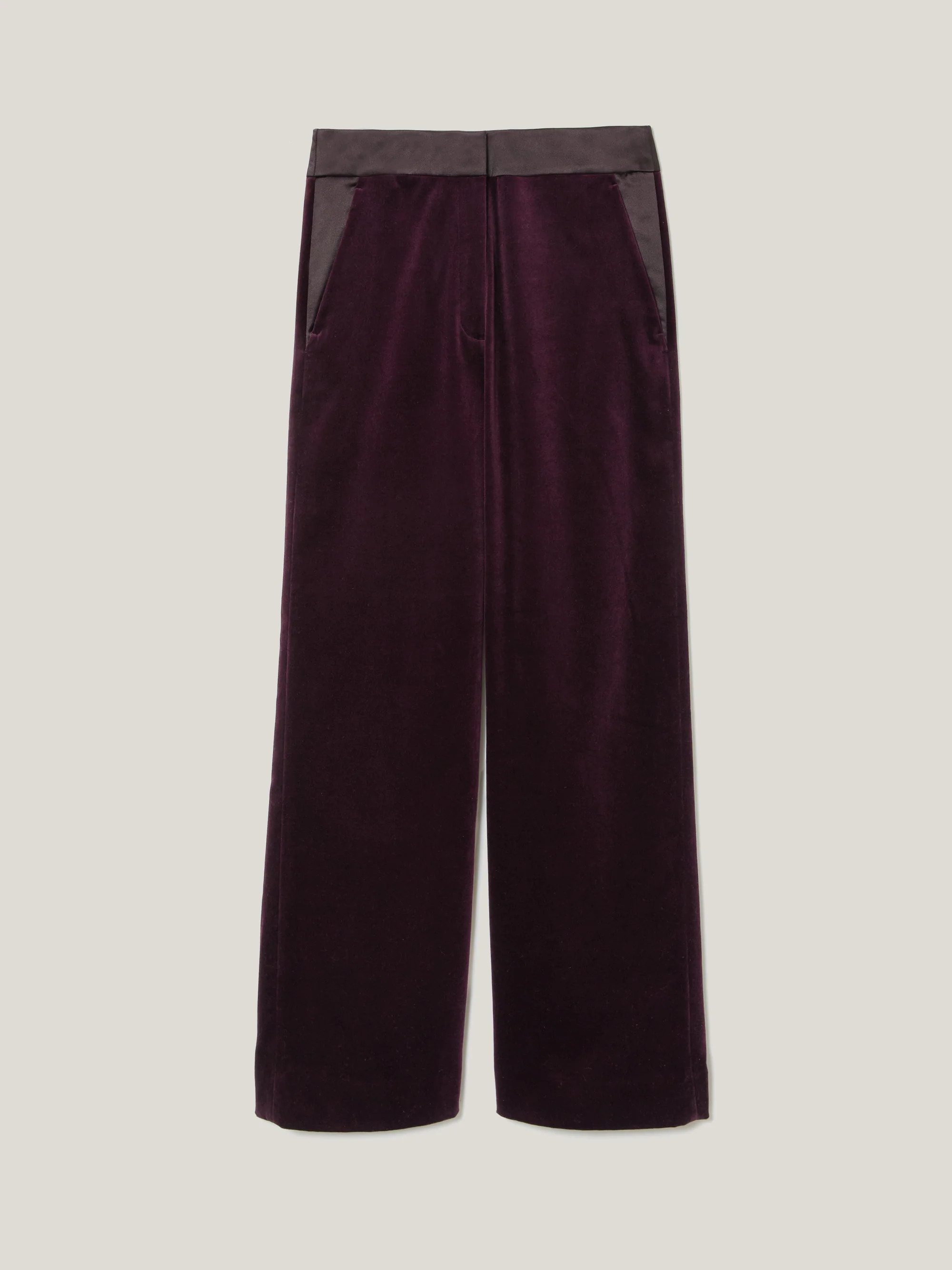 Velvet Satin Tailored Trouser | Purple | Jigsaw (UK)