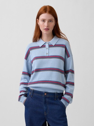 100% Cotton Relaxed Polo Sweater | Gap (US)