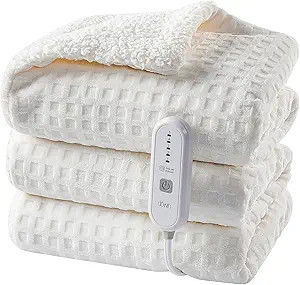 Dowin Heated Blanket Electric Blanket - Throw Size Waffle Fleece Heating Warming Blankets with Au... | Amazon (US)