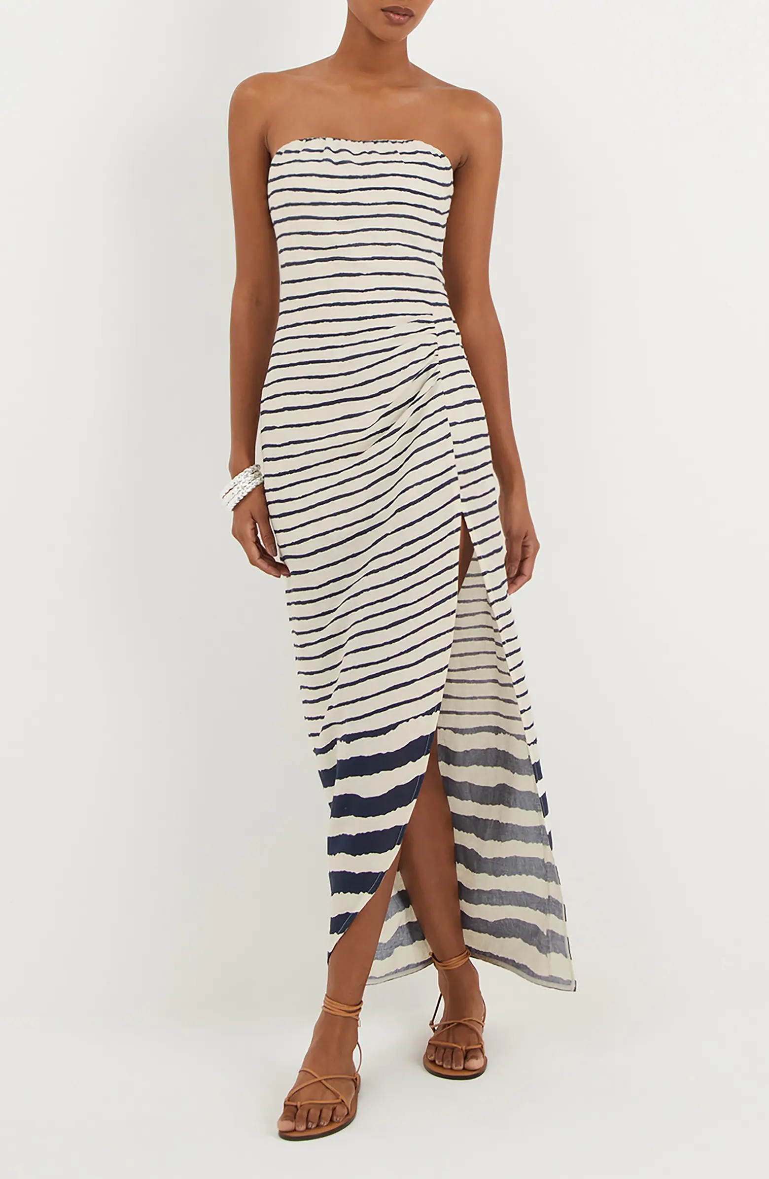 Symphonie Strapless Linen Blend Cover-Up Dress | Nordstrom