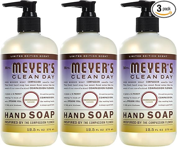 Mrs. Meyer's Hand Soap, Made with Essential Oils, Biodegradable Formula, Compassion Flower, 12.5 ... | Amazon (US)