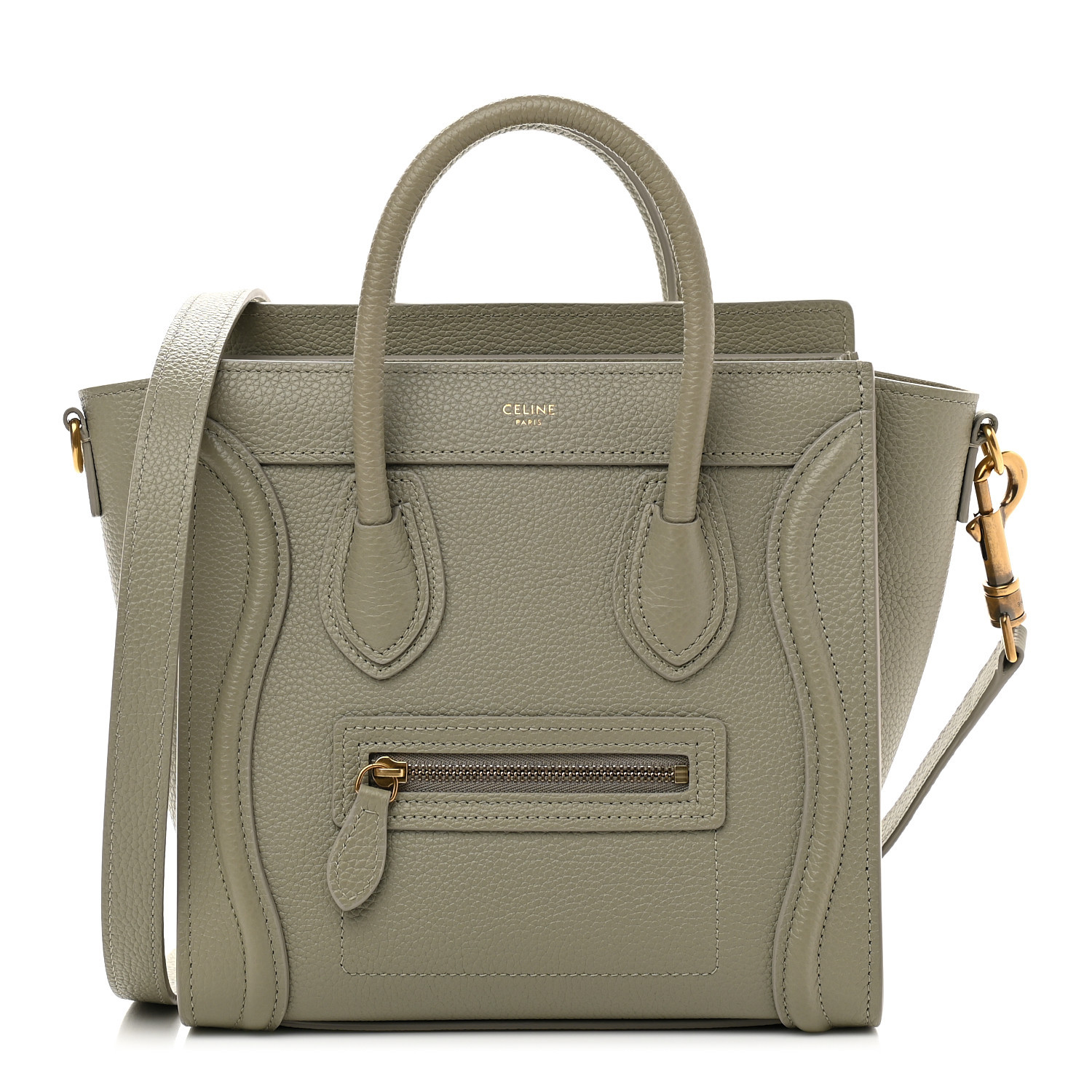 CELINE

Drummed Calfskin Nano Luggage Army Green | Fashionphile