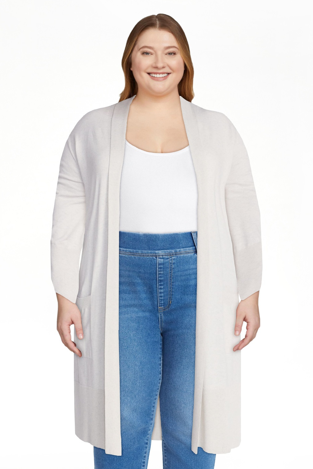 Terra and Sky Women's Plus Core Duster Cardigan with Long Sleeves, Lightweight,Sizes 0X-5X | Walmart (US)