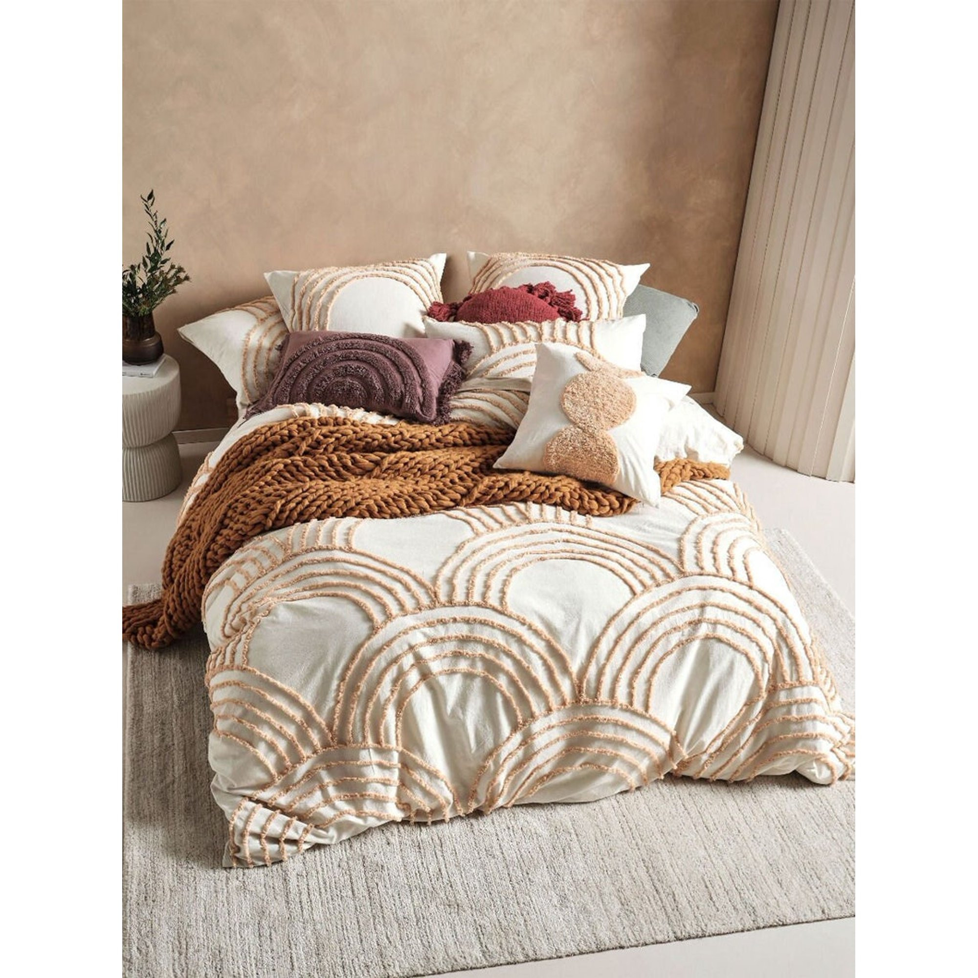 Vinsan Tufted Cotton Duvet Cover set, Boho Bedding Comforter Cover, Off White Color Duvet Cover w... | Walmart (US)