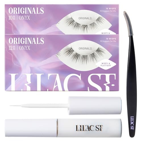Lilac St - Originals Starter Kit - Includes Natural Faux Eyelash Clusters (10mm & 12mm), Clear Lash Glue, & Lash Applicator - Lightweight & Lifelike - Lasts 10 Days - Cruelty Free, Vegan - 20 Lashes | Amazon (US)
