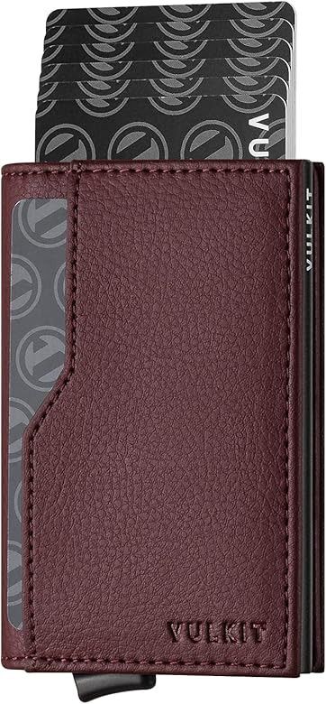 VULKIT Card Holder with ID Window Pop Up Cards Slim Leather Wallet RFID Protection Up to 12 Cards... | Amazon (CA)