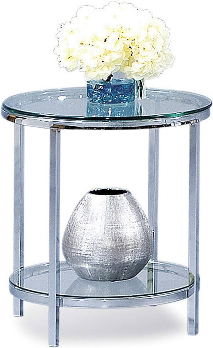 Bassett Mirror T1792-220EC Patinoire Round End Household, Silver | Amazon (US)