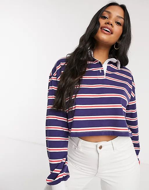 ASOS DESIGN cropped polo in stripe | ASOS (Global)