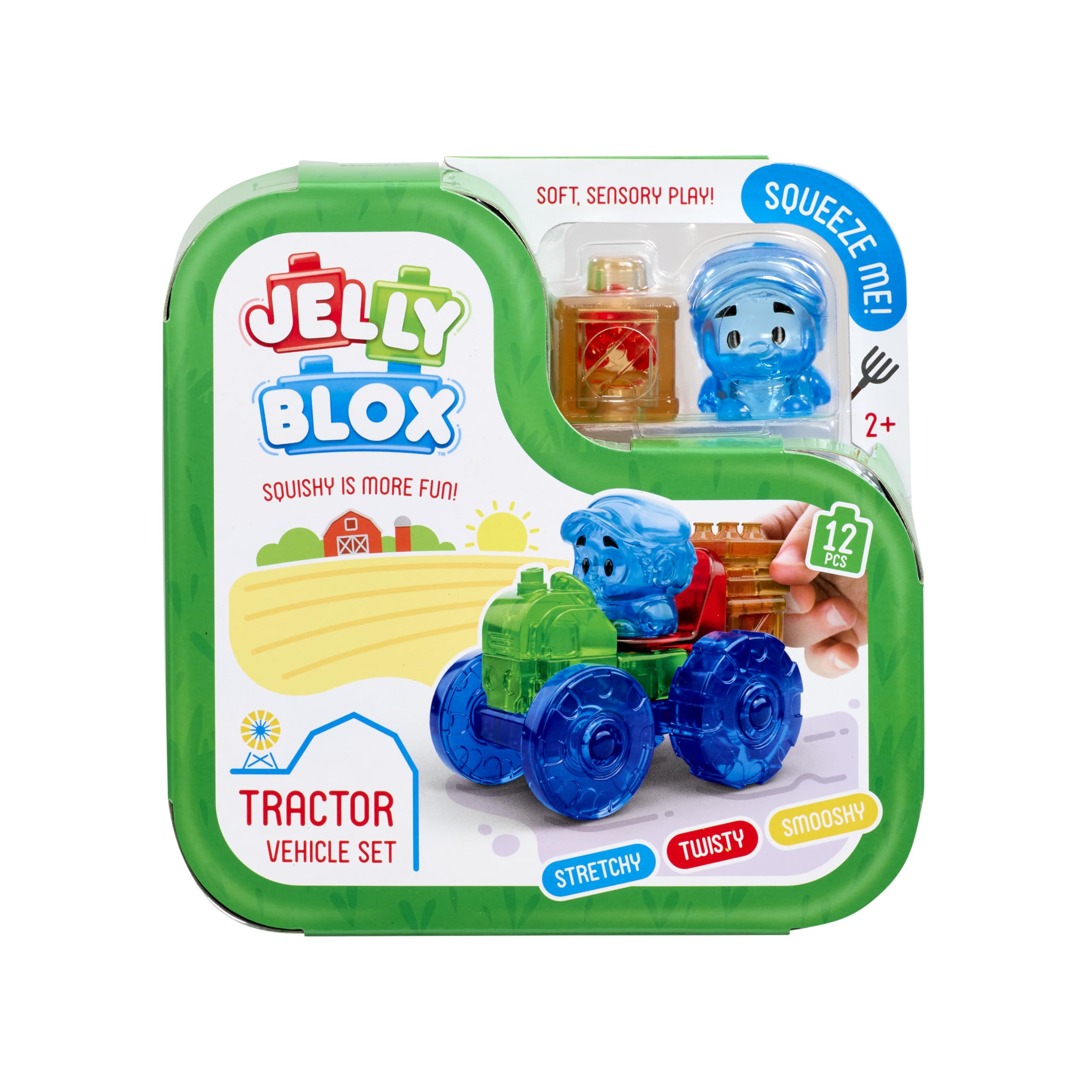 Jelly Blox Tractor Set | Includes 12 Pieces | Toddler & Preschool Building Blocks Kids Can Squeez... | Amazon (US)