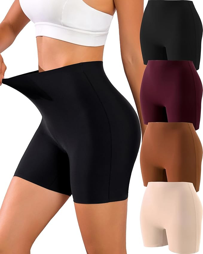 Knowyou Womens Seamless Boy Shorts Underwear No Show Boxer Briefs Stretch High Waisted Panties fo... | Amazon (US)