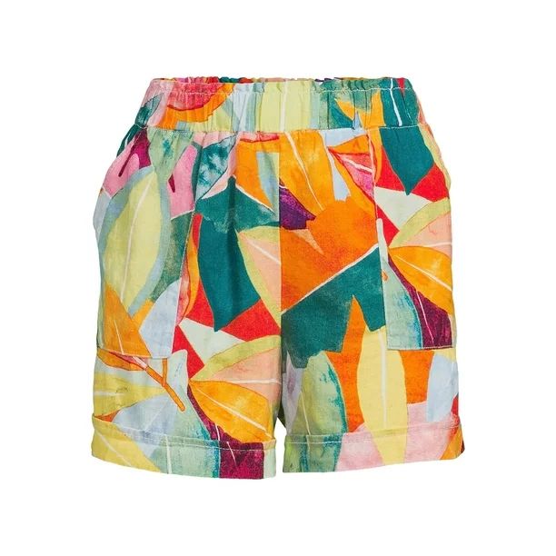 Time and Tru Women's Linen Blend Shorts - Walmart.com | Walmart (US)