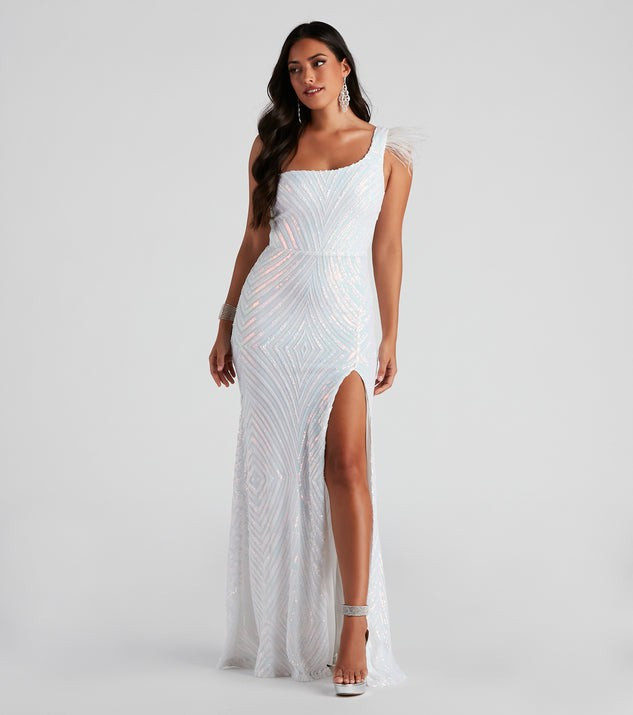 Hanna Formal Sequin Feather Dress | Windsor Stores