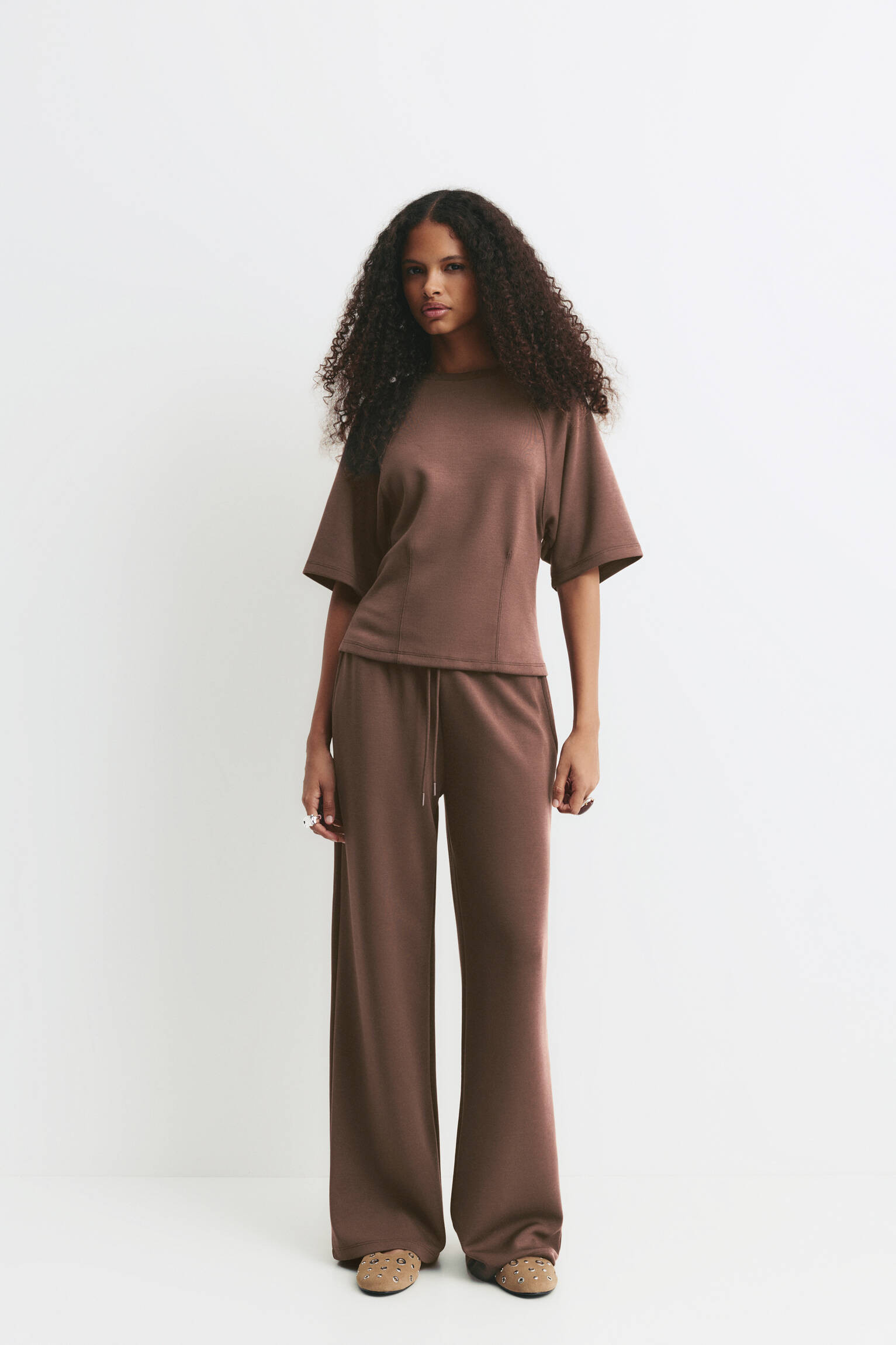 Wide-leg trousers with modal - pull&bear | PULL and BEAR UK