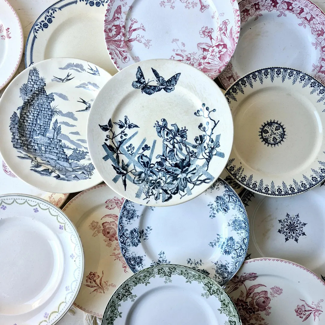 Assiettes PLATES, faïence ancienne, manufactures variées, Terre de Fer - Etsy France | Etsy (US)
