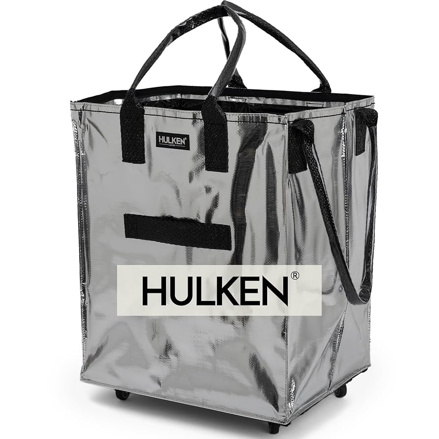 (Large, Silver) Reusable Grocery Bag On Wheels, Shopping Trolley, Rolling Tote, Zipper Closure, L... | Amazon (US)