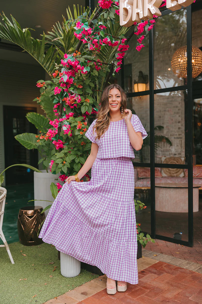 BuddyLove | West Two-Piece Set | Purple Checker | BuddyLove