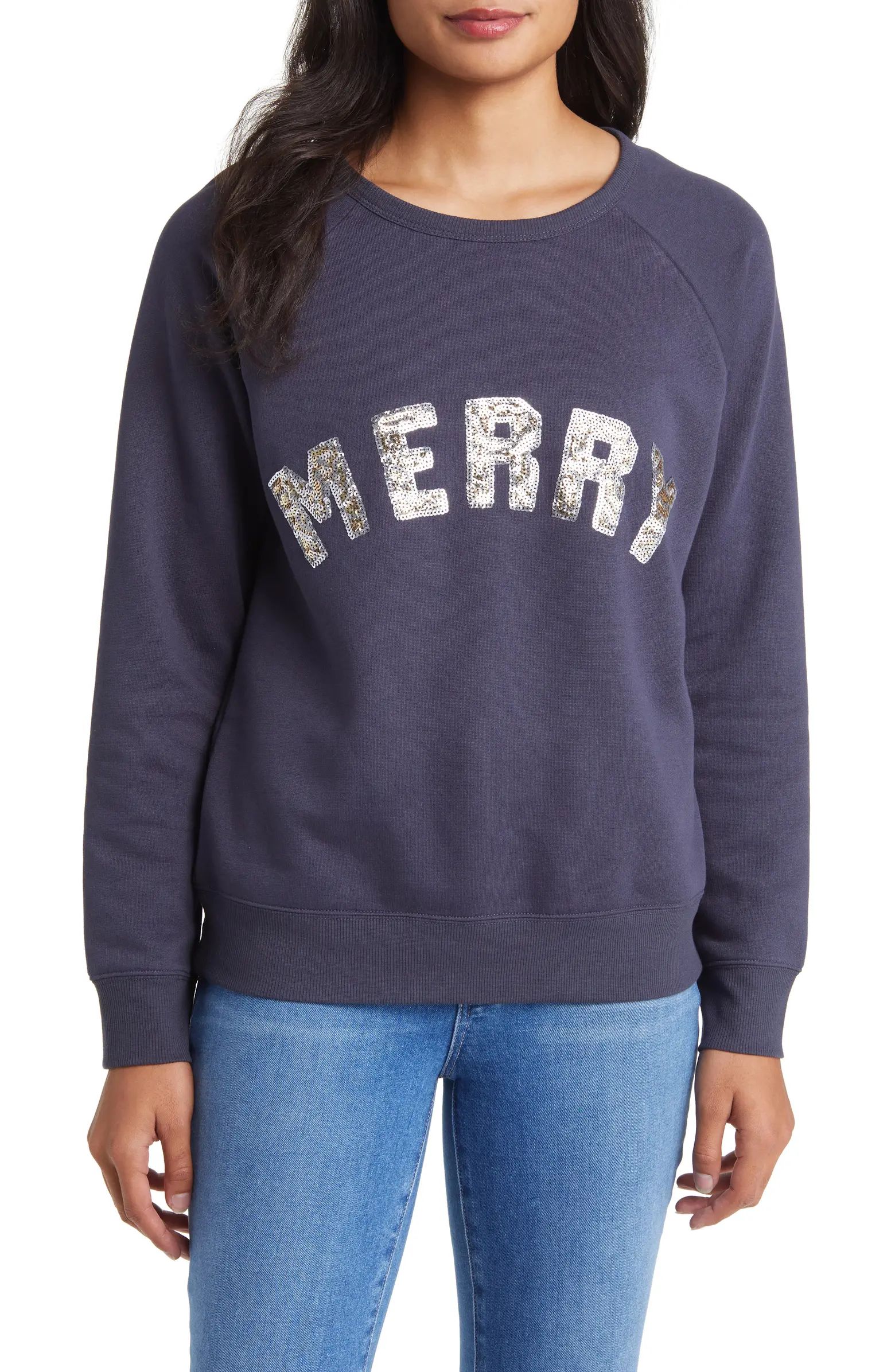 Caslon® Merry Sequin Sweatshirt | Nordstrom | Nordstrom