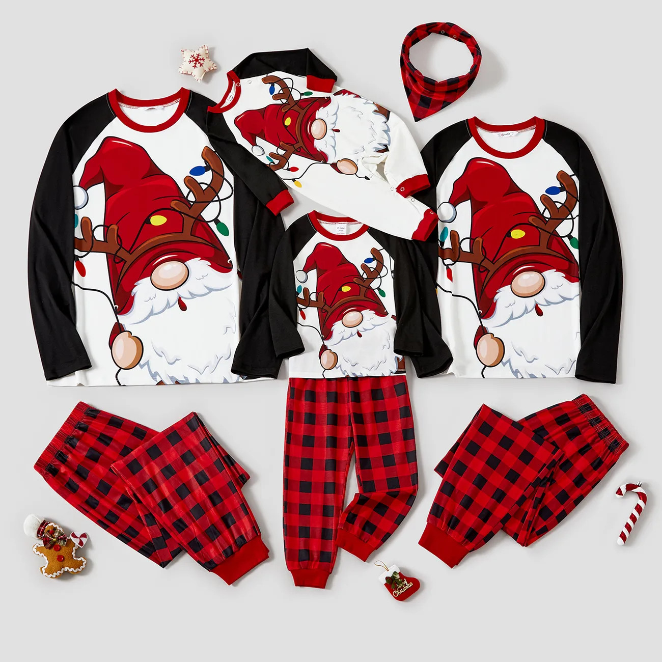 Christmas Family Matching Santas Gnome Print Pajamas Sets (Flame Resistant)  Only $8.99 PatPat US | PatPat