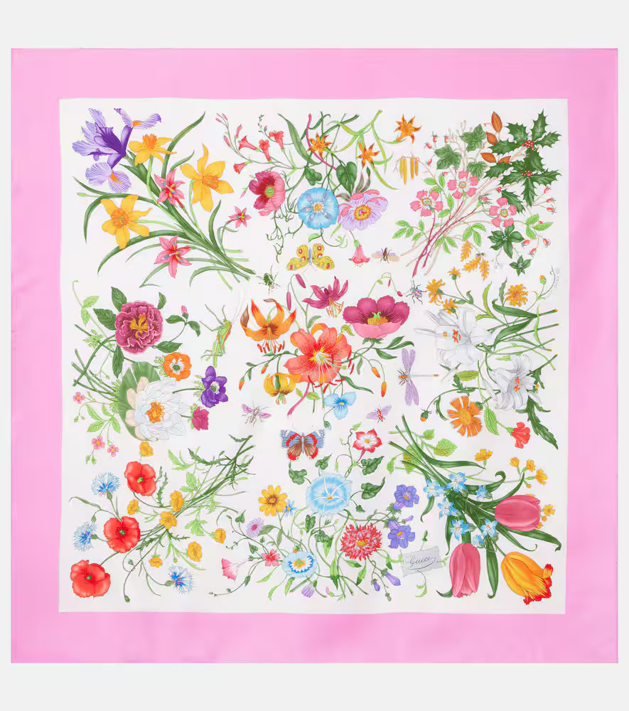 Gucci Floral silk twill scarf | Mytheresa (INTL)