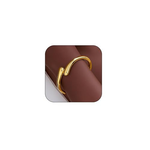 AIETUE Gold Bangle Bracelets For Women, Polished Chunky Twisted Hinged Waterdrop Spiraled Oval Open Thick Cuff Statement Jewelry Gift (Waterdrop Gold) | Amazon (US)