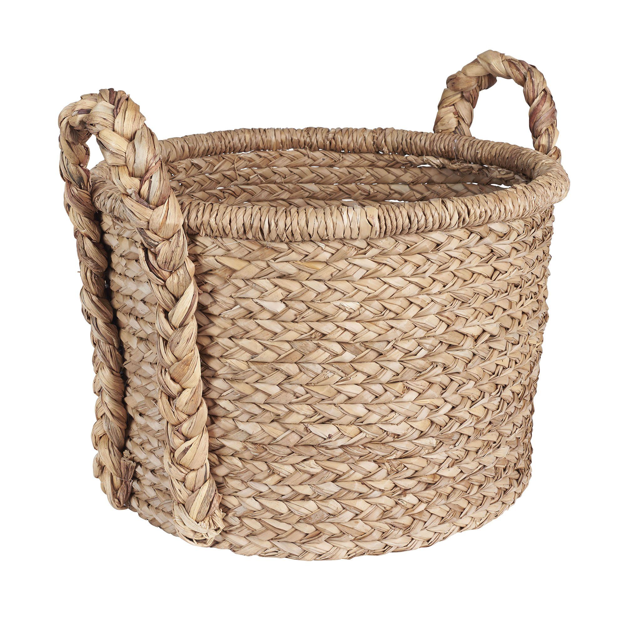 Household Essentials Large Wicker Floor Storage Basket with Braided Handle, Light Brown 19''x 25'' | Amazon (US)