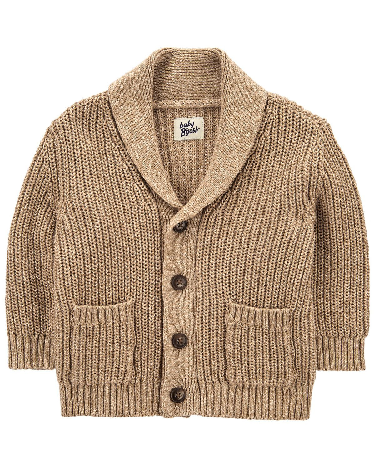 Tan Pecan Baby Chunky Knit Button-Front Cardigan | carters.com | Carter's