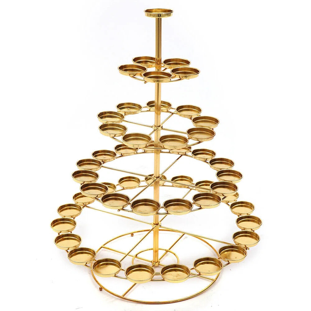 14.37" 3 - Tier 49 Heads Candle Stand Ghee Lamp Holder Buddha Hall Temple Home Decor | Wayfair North America
