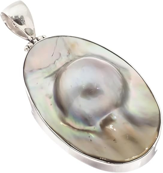 FifiRose Mabe Blister Cultured Pearl In The Shell 925 Sterling SilverPendant, 2 1/16" p83745 | Amazon (US)
