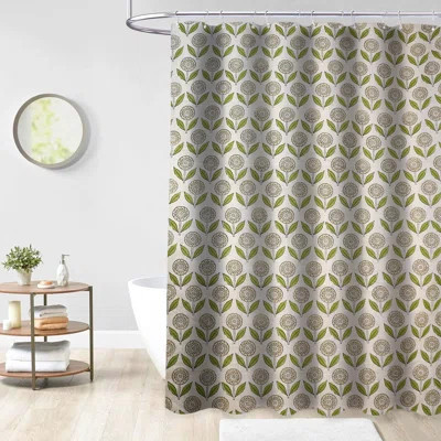 Bohemian Style Block Printed Shower Curtain | 100% Cotton | Bathroom Textile, Gendapushp, Green | Wayfair North America