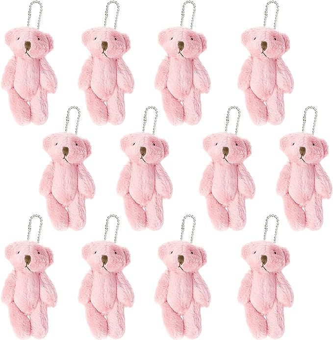 12Pcs Stuffed Plush Mini Jointed Teddy Bears, 6cm Pink Small Teddy Bears Tiny Soft Stuffed Bear B... | Amazon (US)