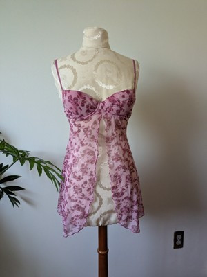 Vintage Sheer Babydoll Slip Dress Lingerie Tank Top S Fairy Grunge Y2K Coquette | eBay US