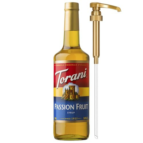 Torani Passion Fruit Syrup for Drinks, Flavoring for Iced Tea, Lemonade, Sodas, and Cocktails, Glass Bottle with Pump Included, 25.4 Fl Oz | Amazon (US)