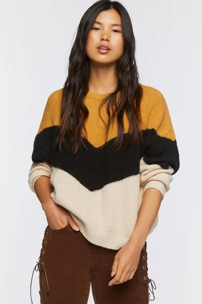 Colorblock Chevron Sweater | Forever 21 (US)