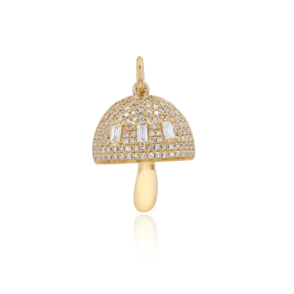 Pave and Baguettes Mushroom Charm | Alev Jewelry
