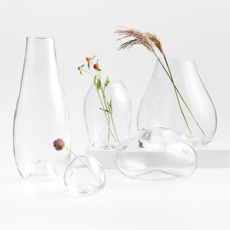 Regen Clear Blown Glass Vases | Crate & Barrel | Crate & Barrel