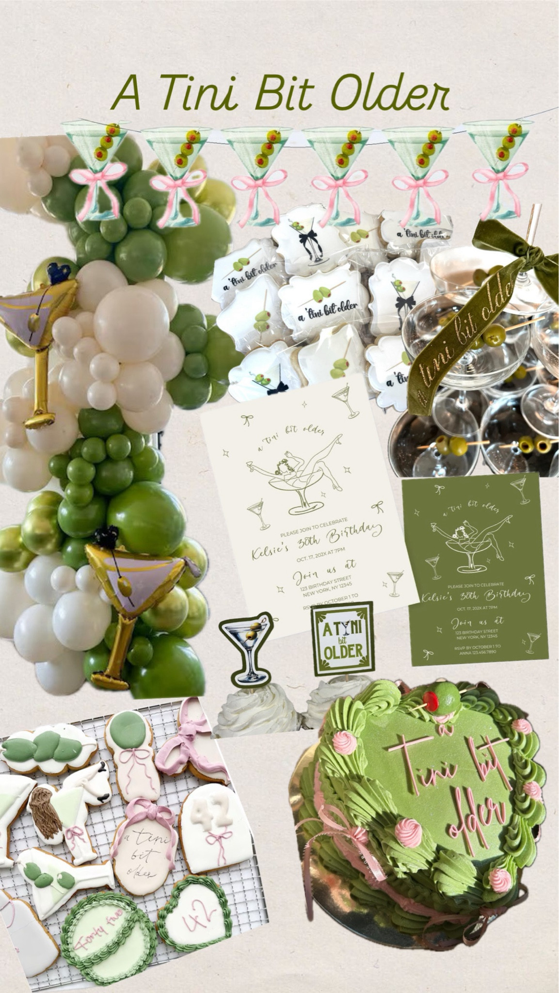 A Tini bit older
Martini theme party
30th birthday
Balloon arch
Backdrop
Party decor
Party favors
Napkins
Cake topper
Cookies
Invitations
Party supplies

#LTKFindsUnder50 #LTKFindsUnder100 #LTKParties