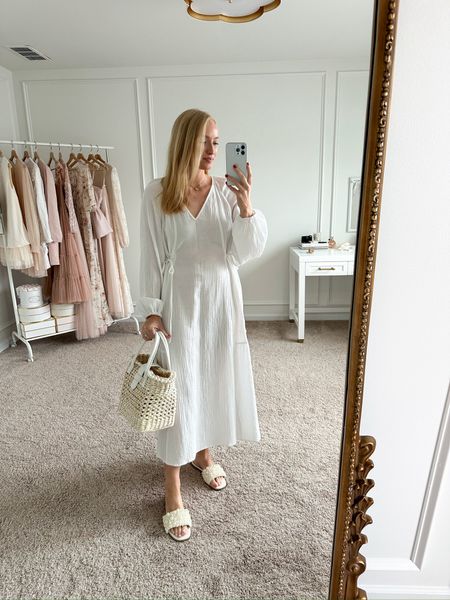 I love this long sleeve midi dress from Target. Pair it with sandals and this bag from Nordstrom for a resort ready look. You can also wear this dress as a coverup over your favorite swimsuit  

#LTKSeasonal #LTKswim #LTKstyletip