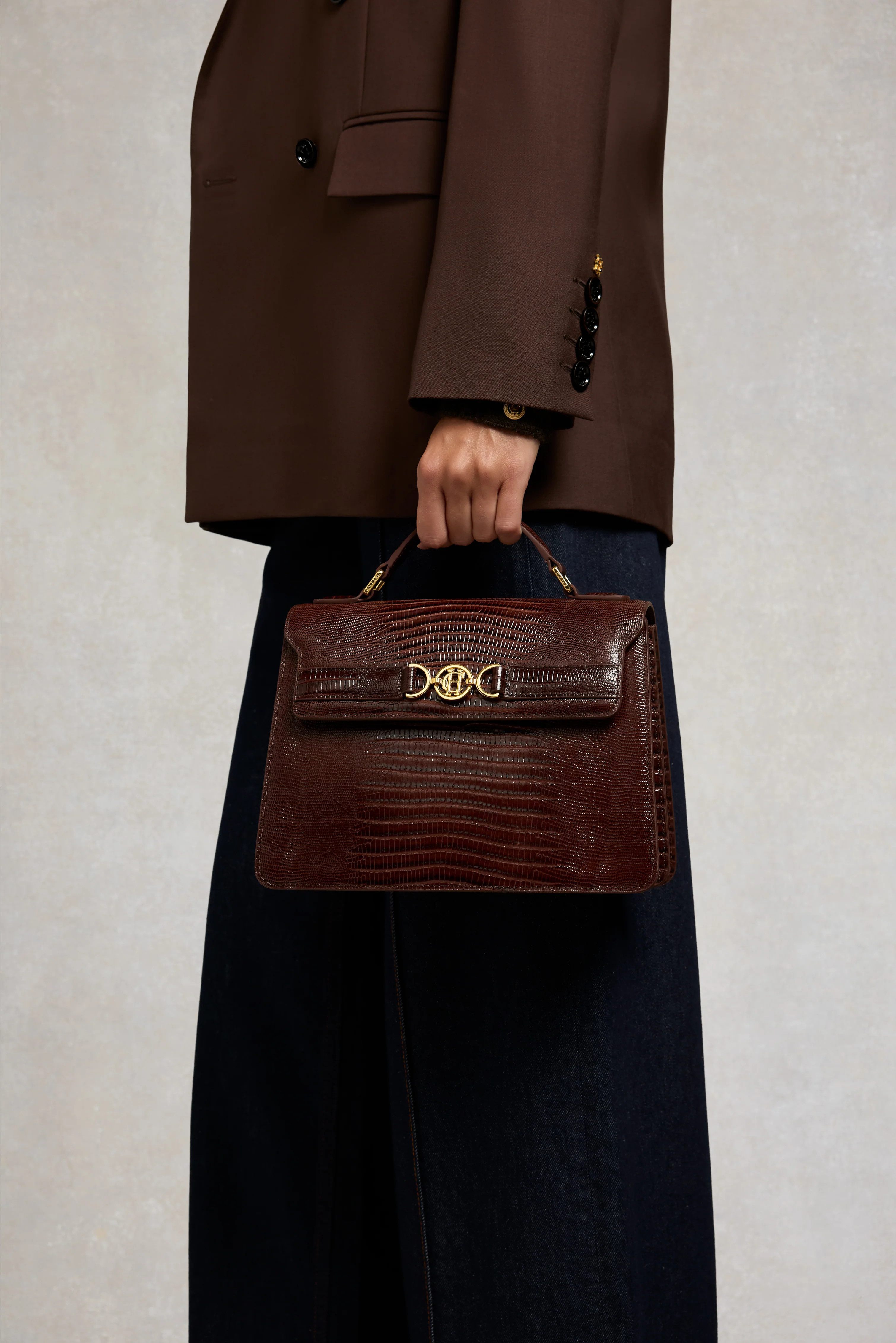 Cambridge Bag (Chestnut Lizard) | Holland Cooper