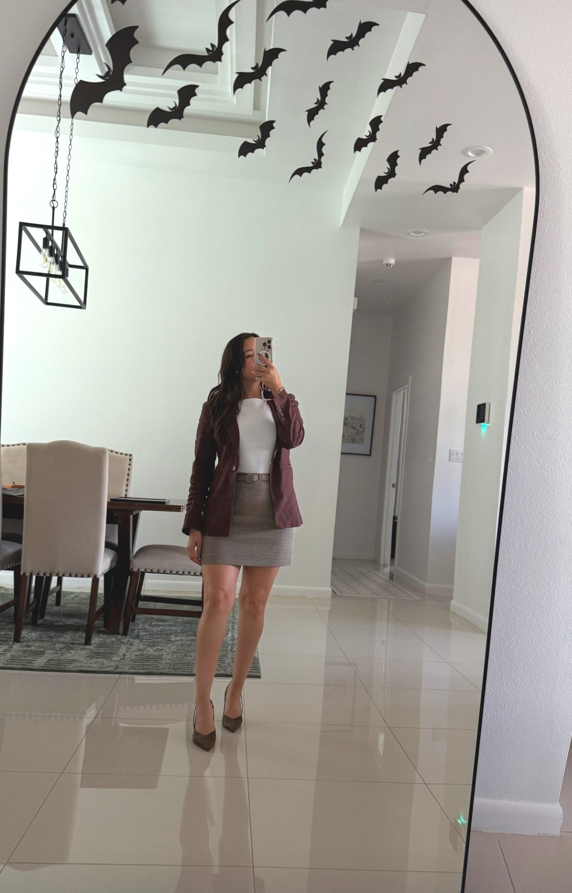 Work outfit. 
Ann Taylor blazer size 00P. 
Zara white top. 
Mango mini skirt size small  

#LTKStyleTip #LTKPetite #LTKWorkwear