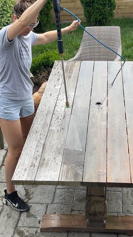 Cleaning & restoring my outdoor teak table was a lot easier than I thought it would be. With a few useful tools, you can totally DIY this project.

#LTKover40 #LTKhome